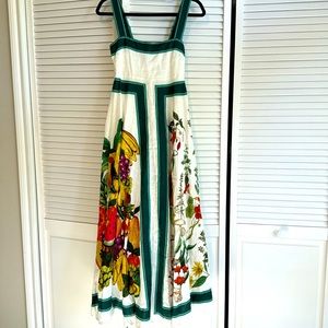 NWT Alemais Frutta Midi Dress in Linen. Australian 8